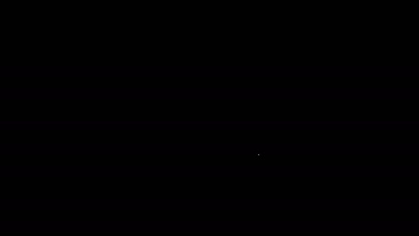 Línea blanca Icono de regadera aislado sobre fondo negro. Símbolo de riego. Animación gráfica de vídeo 4K — Vídeos de Stock
