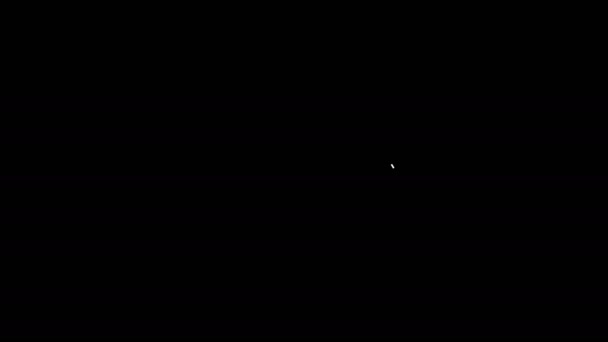 黒の背景に隔離された白い線のファームハウスアイコン。4Kビデオモーショングラフィックアニメーション — ストック動画