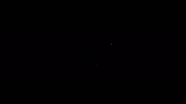 Bílá čára Strom s ikonou jablka izolované na černém pozadí. Zemědělská rostlina. Ekologický zemědělský produkt. Zahradní téma. Grafická animace pohybu videa 4K — Stock video