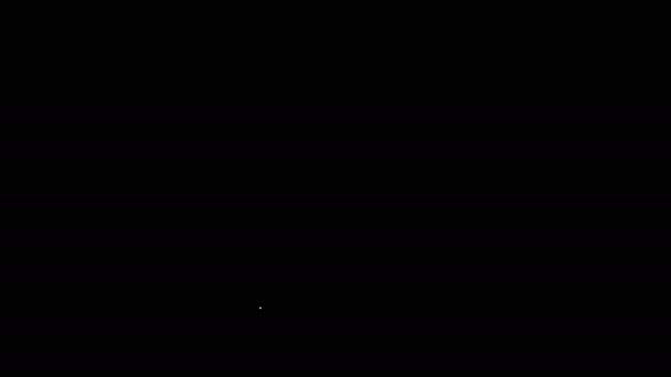 Λευκό δέντρο γραμμής στο εικονίδιο εδάφους που απομονώνεται σε μαύρο φόντο. Σύμβολο δάσους. 4K Γραφική κίνηση κίνησης βίντεο — Αρχείο Βίντεο