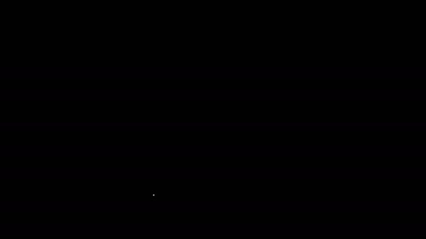 Witte lijn Plant icoon geïsoleerd op zwarte achtergrond. Zaad en zaailing. Bladeren teken. Bladnatuur. 4K Video motion grafische animatie — Stockvideo