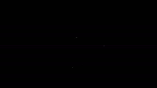 Λευκή γραμμή Κτηνιατρική κλινική σύμβολο εικονίδιο απομονώνονται σε μαύρο φόντο. Διασταύρωσε με κτηνιατρική φροντίδα σκύλων. Πινακίδα πρώτων βοηθειών. 4K Γραφική κίνηση κίνησης βίντεο — Αρχείο Βίντεο