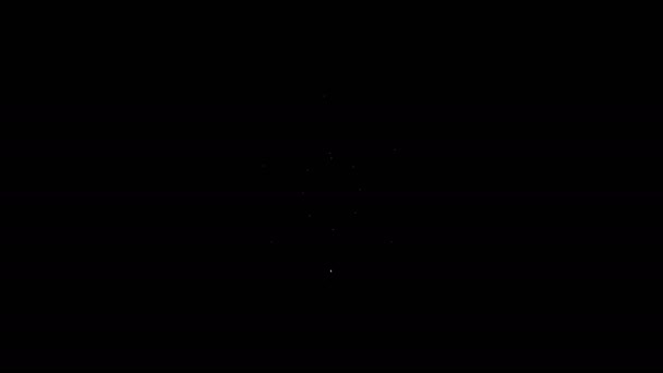 Icono de tortuga de línea blanca aislado sobre fondo negro. Animación gráfica de vídeo 4K — Vídeos de Stock