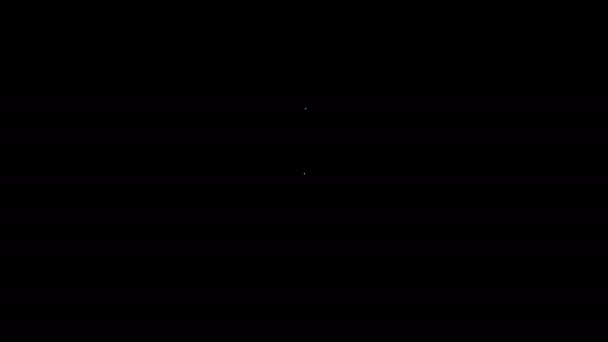 Белая линия Дом Собака значок изолирован на черном фоне. Собачий питомник. Видеографическая анимация 4K — стоковое видео