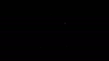 Siyah arka planda izole edilmiş kuş simgesi için beyaz çizgi kafesi. 4K Video hareketli grafik canlandırması