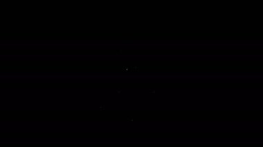 Siyah arka planda izole edilmiş hayvan ikonu için veterinerlik, klinik ya da evcil hayvan dükkanı olan beyaz çizgi haritası işaretçisi. Veteriner kliniği. 4K Video hareketli grafik canlandırması