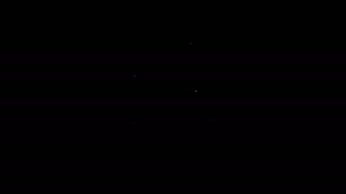 Beyaz çizgi köpek simgesi siyah arkaplanda izole edildi. 4K Video hareketli grafik canlandırması