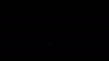 Beyaz çizgi mezurası simgesi siyah arkaplanda izole edildi. Ölçüm bandı. 4K Video hareketli grafik canlandırması