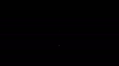 Siyah arkaplanda beyaz çizgi tebeşir ikonu izole edildi. 4K Video hareketli grafik canlandırması