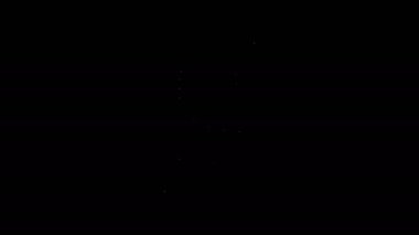 Siyah arkaplanda izole edilmiş beyaz çizgi dikiş ipliği. İplik makarası. İplik kutusu. 4K Video hareketli grafik canlandırması