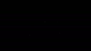 Siyah arka planda beyaz çizgi iğne ve iğne ikonu var. El yapımı ve dikiş teması. 4K Video hareketli grafik canlandırması