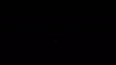 Beyaz çizgi kesme aracı simgesi siyah arkaplanda izole edildi. Bıçakla bıçak dikmek. 4K Video hareketli grafik canlandırması