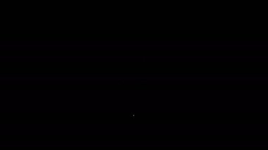 Siyah arkaplanda izole edilmiş kıyafet simgesi için beyaz çizgi dikiş düğmesi. Giysi düğmesi. 4K Video hareketli grafik canlandırması