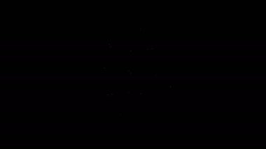 Beyaz çizgi. Kalp dünyası. Aşk ikonu siyah arka planda izole edilmiş. 4K Video hareketli grafik canlandırması