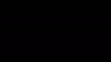 Beyaz çizgi Castle, siyah arka planda izole edilmiş kalp ve anahtar simgesi şeklinde. Kilitli Kalp. Aşk sembolü ve anahtar deliği işareti. 4K Video hareketli grafik canlandırması