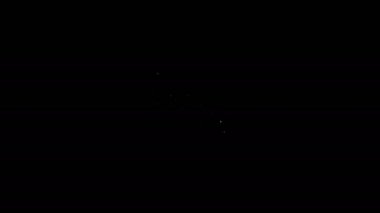 Beyaz çizgi çiçekleri siyah arkaplanda izole edilmiş bir sepet simgesi. 4K Video hareketli grafik canlandırması