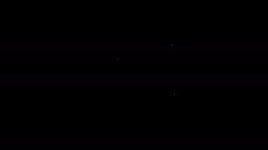 Sevgililer Günü kalp ikonlu beyaz çizgi siyah arka planda izole edildi. Mesaj aşkım. Aşk ve romantizm mektubu. 4K Video hareketli grafik canlandırması