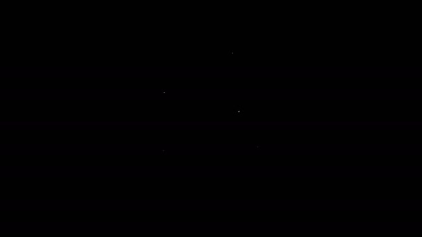 Fehér vonal Kutya ikon elszigetelt fekete háttérrel. 4K Videó mozgás grafikus animáció — Stock videók