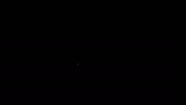 Иконка говно белой линии выделена на чёрном фоне. Видеографическая анимация 4K — стоковое видео