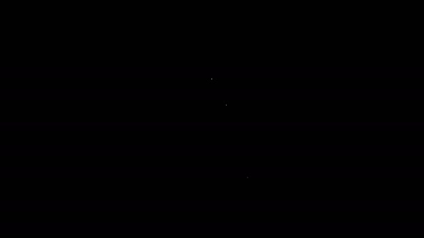 Linea bianca icona simbolo clinica veterinaria isolato su sfondo nero. Croce con cane veterinario. Segnale di pronto soccorso per animali. Animazione grafica 4K Video motion — Video Stock