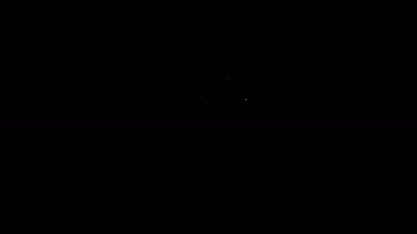 Weiße Linie Hundesymbol isoliert auf schwarzem Hintergrund. 4K Video Motion Grafik Animation — Stockvideo