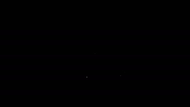 Linha branca Ícone de fita métrica isolada no fundo preto. Fita métrica. Animação gráfica em movimento de vídeo 4K — Vídeo de Stock
