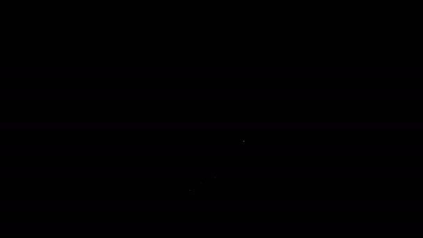 Biała ikona manekina na czarnym tle. Krawiecki manekin. 4K Animacja graficzna ruchu wideo — Wideo stockowe
