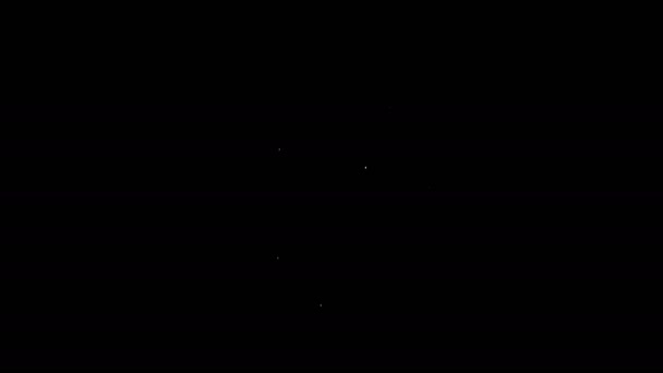 Linha branca Ícone de ferro elétrico isolado no fundo preto. Ferro a vapor. Animação gráfica em movimento de vídeo 4K — Vídeo de Stock