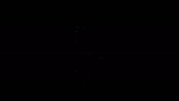 Siyah arkaplanda izole edilmiş beyaz çizgi dikiş ipliği. İplik makarası. İplik kutusu. 4K Video hareketli grafik canlandırması — Stok video