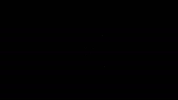 Línea blanca Icono de tabla de planchar aislado sobre fondo negro. Animación gráfica de vídeo 4K — Vídeo de stock