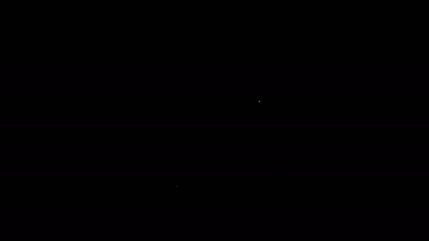 Icona linea bianca maglione isolato su sfondo nero. Icona del Pullover. Animazione grafica 4K Video motion — Video Stock