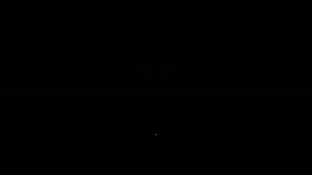 Кнопка білої лінії для значка одягу ізольована на чорному тлі. Кнопка одягу. 4K Відео рух графічна анімація — стокове відео