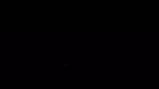 Línea blanca Icono de vestido de mujer aislado sobre fondo negro. Señal de ropa. Animación gráfica de vídeo 4K — Vídeo de stock
