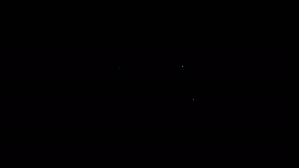 Ligne blanche Billet avec icône coeur isolé sur fond noir. Carte d'embarquement avec cœur. Animation graphique de mouvement vidéo 4K — Video