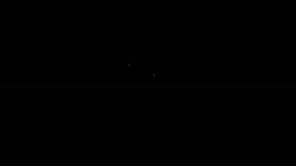 Bílá čára Ikona Pohlaví izolovaná na černém pozadí. Symboly mužů a žen. Symbol sexu. Grafická animace pohybu videa 4K — Stock video