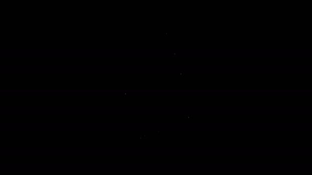 Biała linia tort weselny z ikoną serca izolowane na czarnym tle. 4K Animacja graficzna ruchu wideo — Wideo stockowe