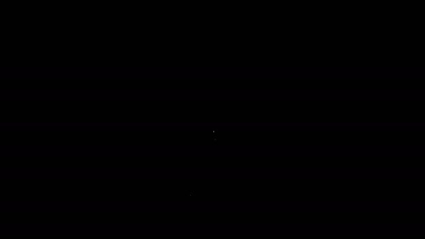 Ligne blanche Verre d'icône champagne isolé sur fond noir. Animation graphique de mouvement vidéo 4K — Video