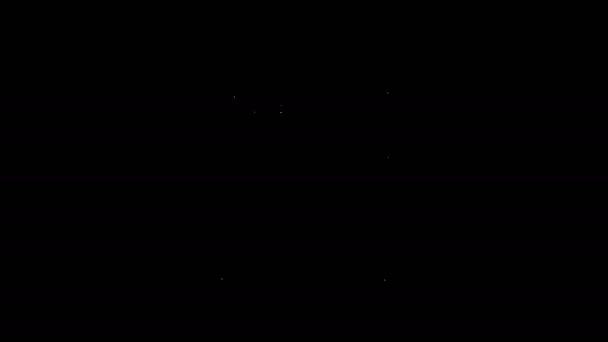 Witte lijn Cadeaudoosje pictogram geïsoleerd op zwarte achtergrond. 4K Video motion grafische animatie — Stockvideo