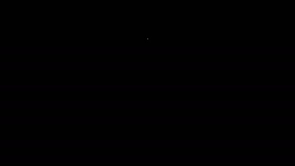 白い線黒の背景に隔離された女性の性別記号アイコン。金星のシンボル。女性の生物や女性のシンボル。4Kビデオモーショングラフィックアニメーション — ストック動画