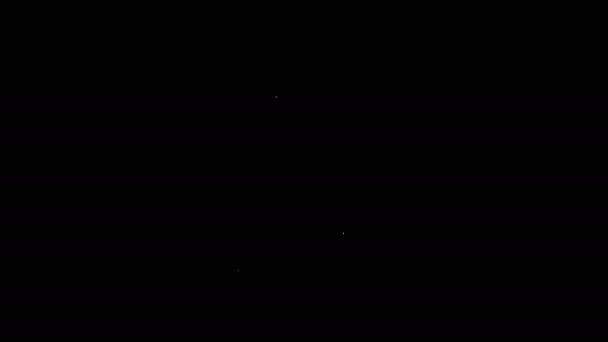 Bílá čára Srdce na ruce ikona izolované na černém pozadí. Ruka dává milostný symbol. Grafická animace pohybu videa 4K — Stock video