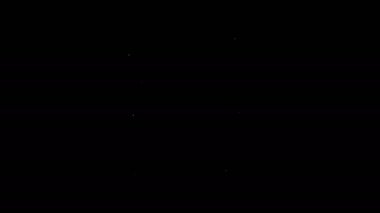 Siyah arka planda tente simgesi olan beyaz çizgi Fast Street yemek arabası. Şehir büfesi. 4K Video hareketli grafik canlandırması