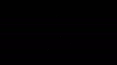 Siyah arka planda büyük çekiç ikonu olan beyaz çizgi yüksek vurucu cazibesi. Gücü ölçmek için cazibe. Eğlence parkı. 4K Video hareketli grafik canlandırması