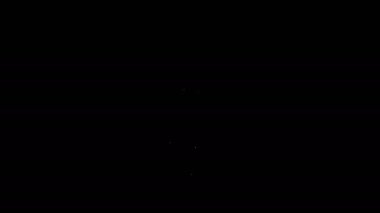 Oyun makinesi simgesi için beyaz çizgi Joystick siyah arkaplanda izole edildi. Joystick oyun alanı. 4K Video hareketli grafik canlandırması