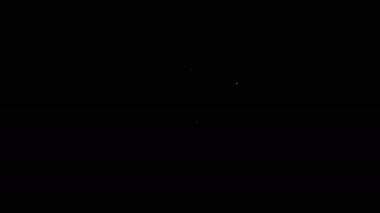 Siyah arka planda kilit simgesi olan beyaz çizgi kalkan güvenliği. Koruma, güvenlik, şifre güvenliği. Güvenlik duvarı gizlilik levhası. 4K Video hareketli grafik canlandırması