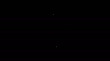 Siyah arkaplanda beyaz çizgi şifreleme anahtar simgesi izole edildi. Siber güvenlik kavramı ya da özel anahtar, teknolojik arayüzlü dijital anahtar. 4K Video hareketli grafik canlandırması