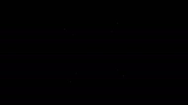 Beyaz çizgi Blockchain teknolojisi simgesi siyah arkaplanda izole edildi. Kripto para birimi verileri. Soyut geometrik blok zincir ağ teknolojisi işi. 4K Video hareketli grafik canlandırması
