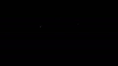 Beyaz çizgi kripto para birimi cüzdan simgesi siyah arkaplanda izole edildi. Cüzdan ve bitcoin işareti. Maden konsepti. Para, ödeme, nakit, ödeme ikonu. 4K Video hareketli grafik canlandırması