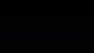 Beyaz çizgi Güvenli simgesi siyah arkaplanda izole edildi. Kapı, şifreli bir banka kasası. Güvenilir Veri Koruma. 4K Video hareketli grafik canlandırması