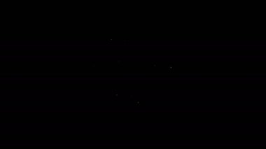 Beyaz çizgi uçan ördek siyah arkaplanda izole edilmiş. Duvarda av kupası. 4K Video hareketli grafik canlandırması