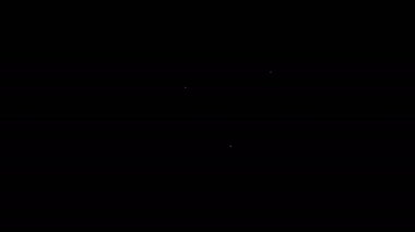Siyah arka planda geyik boynuzu simgesi olan beyaz çizgi geyiği kafası. 4K Video hareketli grafik canlandırması